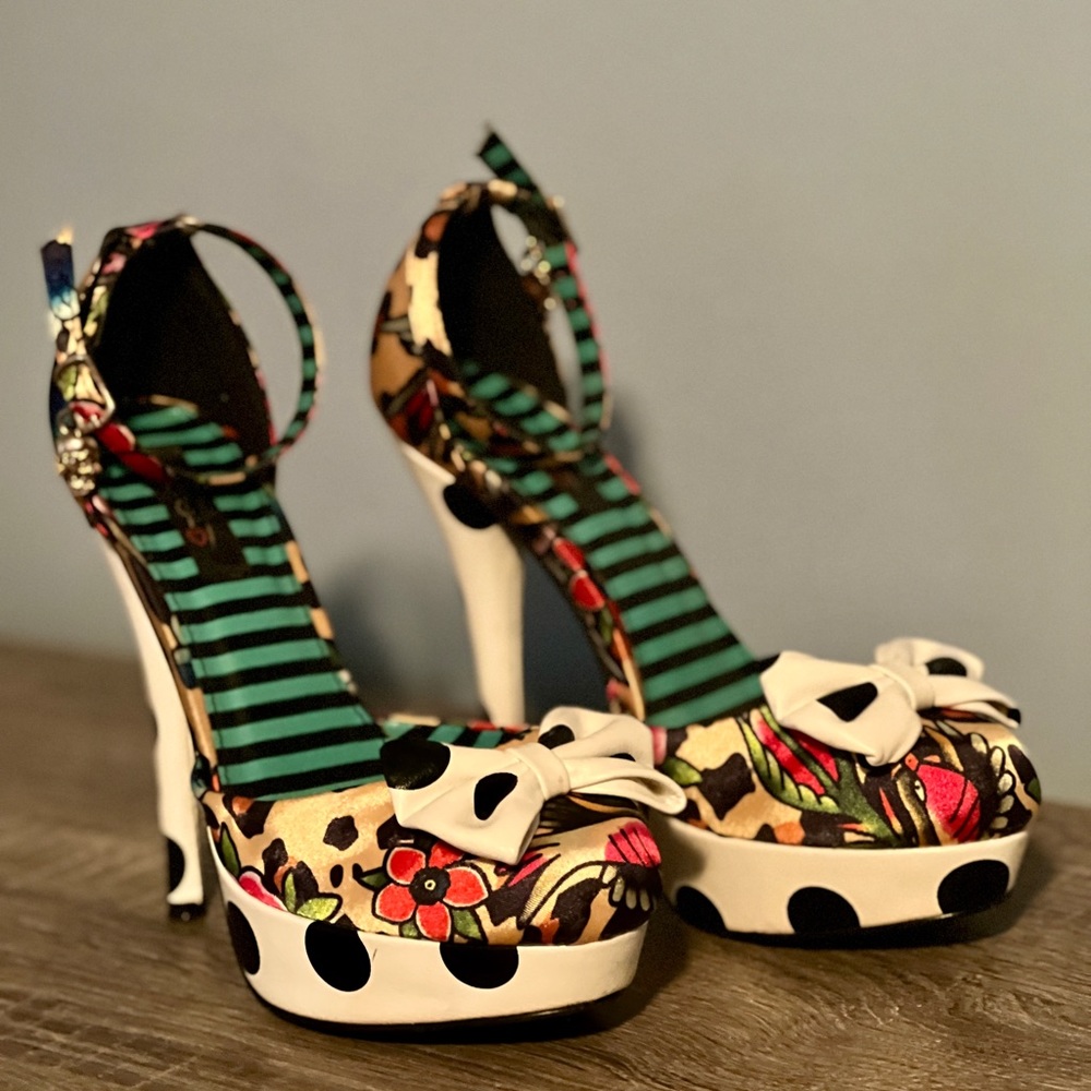 Size 8 Iron Fist Polka Dot Heels